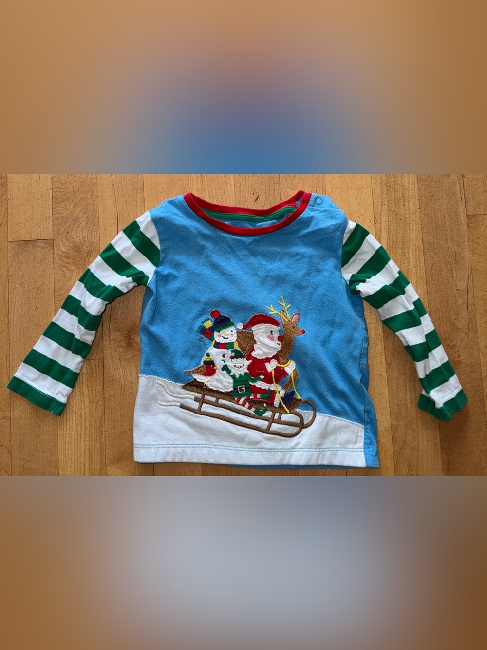 Baby Boden Christmas long sleeve toddler 12-18 months Santa elf sleigh bird